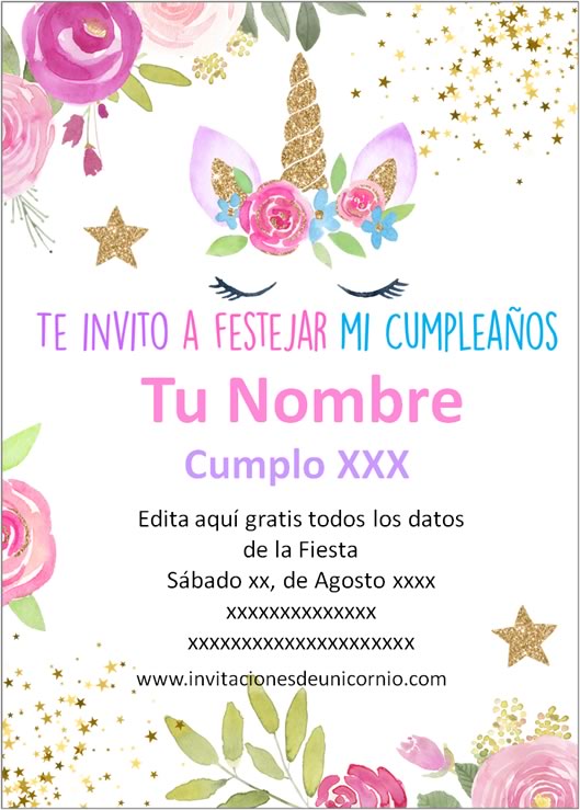 Plantillas de invitaciones de cumpleaños gratis para personalizar