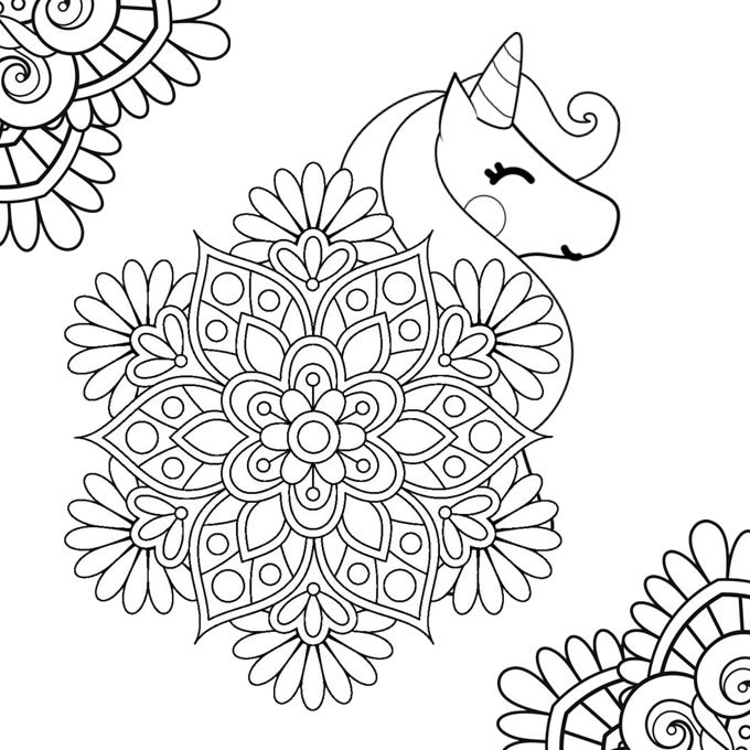 Mandalas De Unicornio gratis