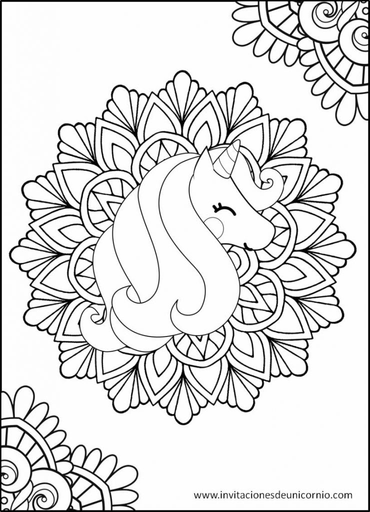 Mandalas De Unicornio Para Colorear